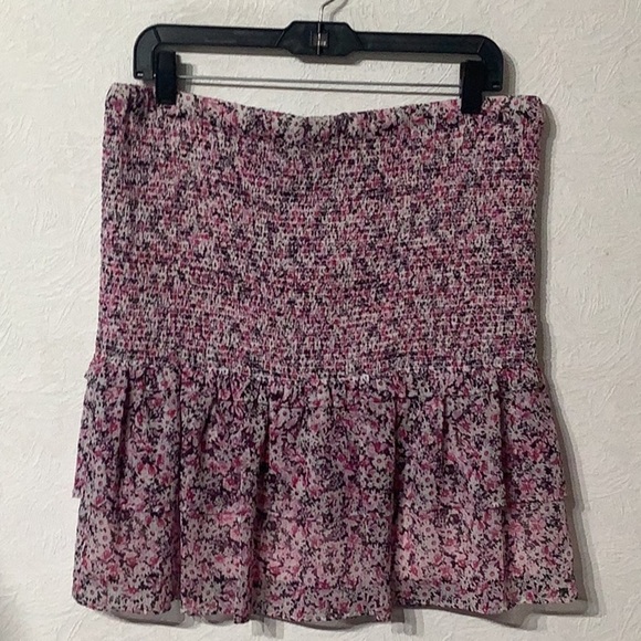Karl Lagerfeld NWT - Sz L - Pink Ruffled Tiered Midi Skirt - fits Boho / Western - Picture 2 of 7